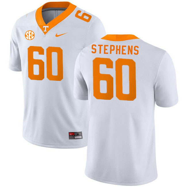 Men #60 Alton Stephens Tennessee Volunteers College Football Jerseys Stitched Sale-White - Click Image to Close